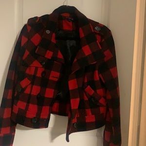 Forever 21 Red & Black Plaid Jacket Size Large